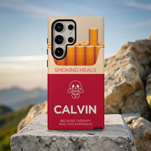 Personalized Funny Cigarette Pack Smoking Heals Galaxy Case